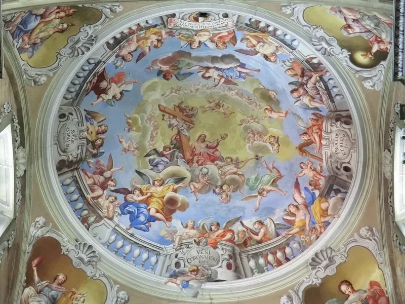 1701-Giuseppe Mattia Borgnis - Accoglienza di Maria in cielo, 1742 - Chiesa di Santa Maria Assunta, Santa Maria Maggiore (VB)